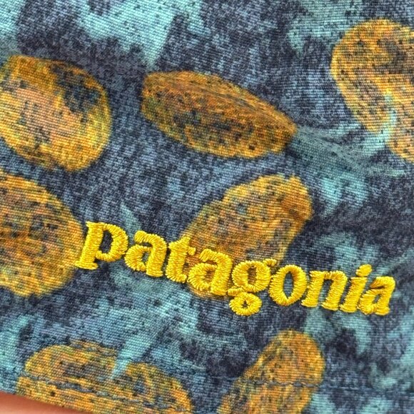 Patagonia Mens Blue Printed Board Shorts Size 28 w/Drawstring Waist & Zip Pocket - Picture 2 of 8